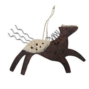 RARE Vintage Hand-Crafted Hand Painted Horse Ornament Paint Pinto